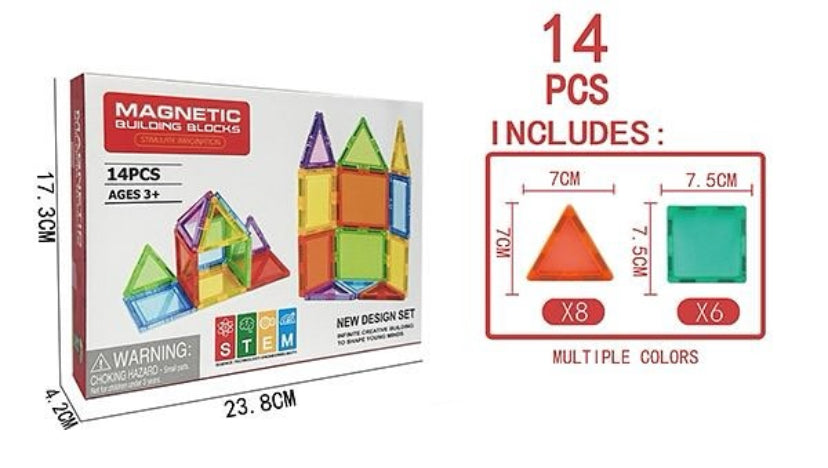 14 pieces magnetic tiles