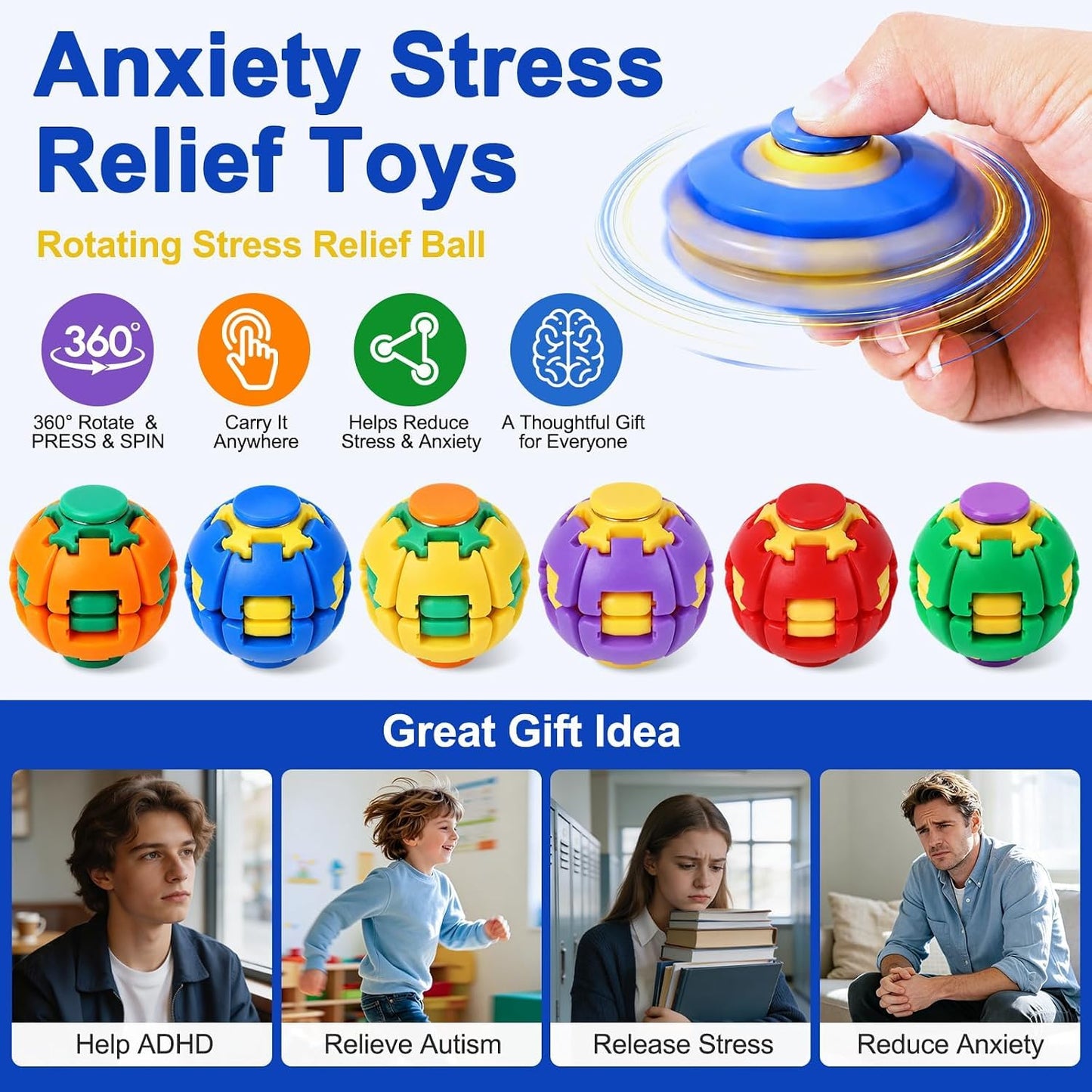 Press and Spin Stress Relieving Ball