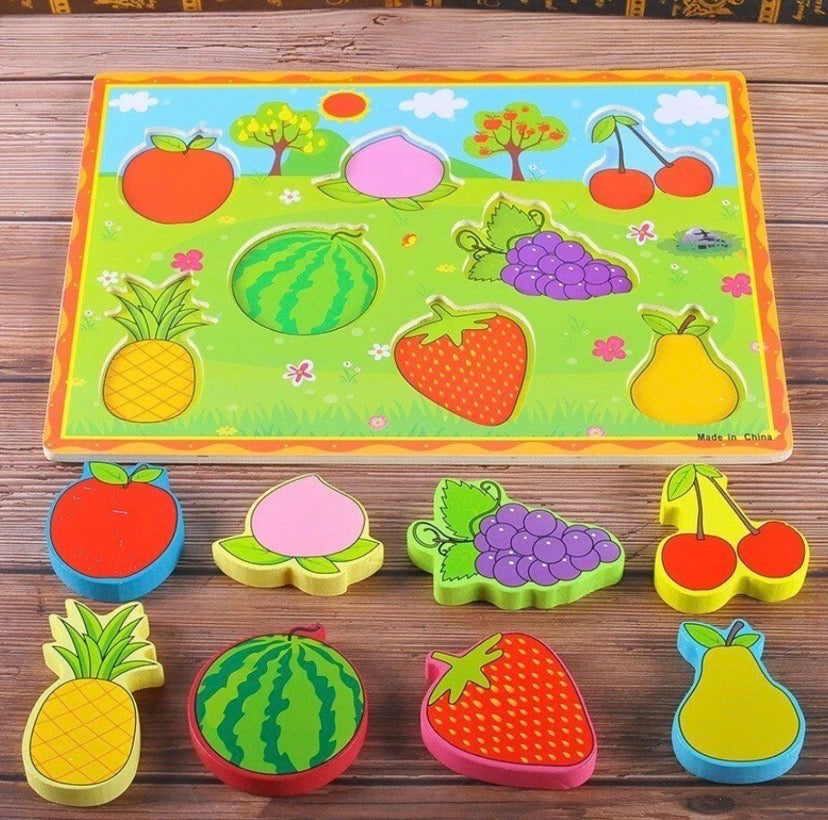 Wooden 3D chunky puzzle- Fruits