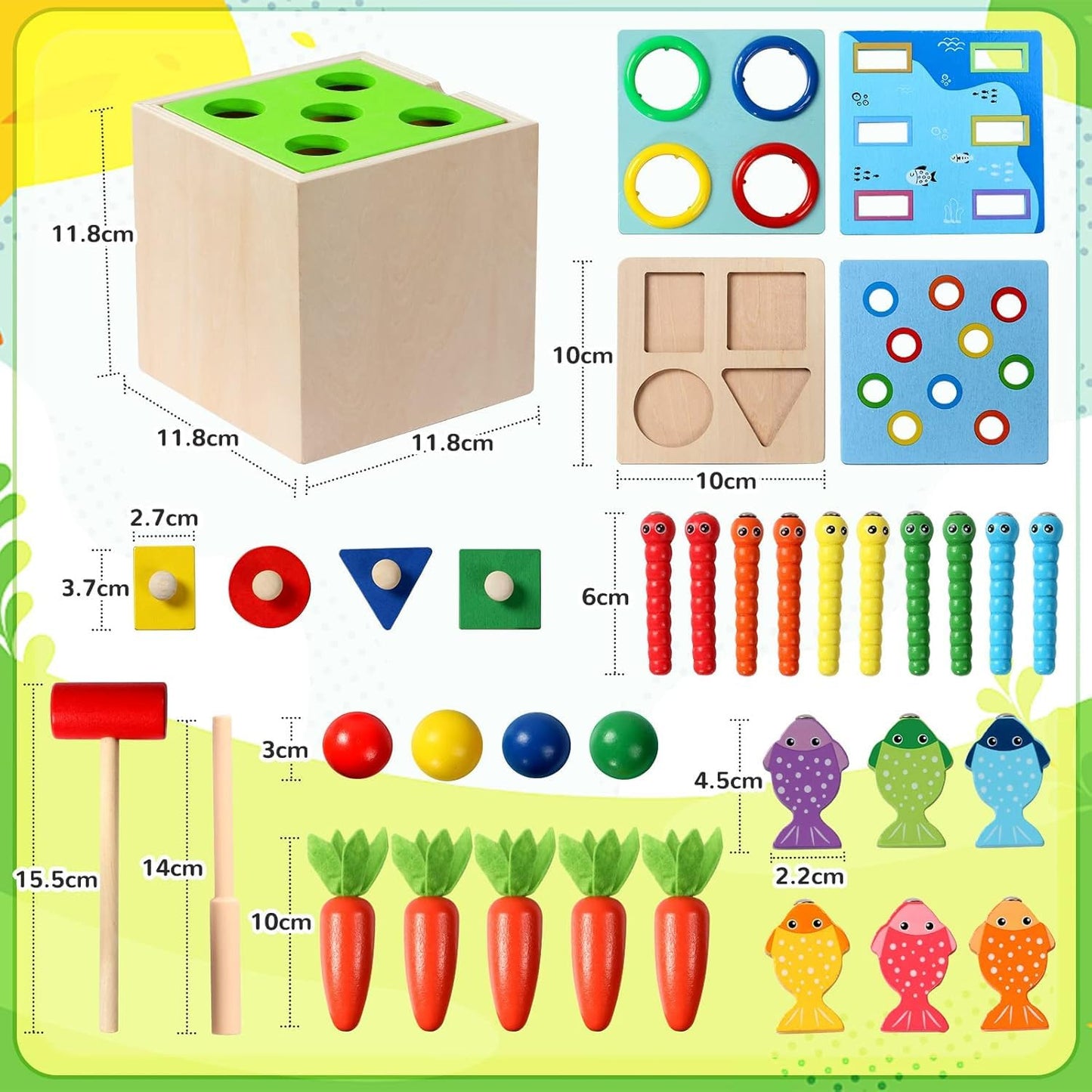 Montessori wooden box 5 in 1