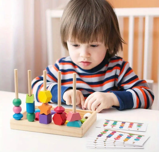 5 Column Sequencing Puzzle with Lacing (Wooden)