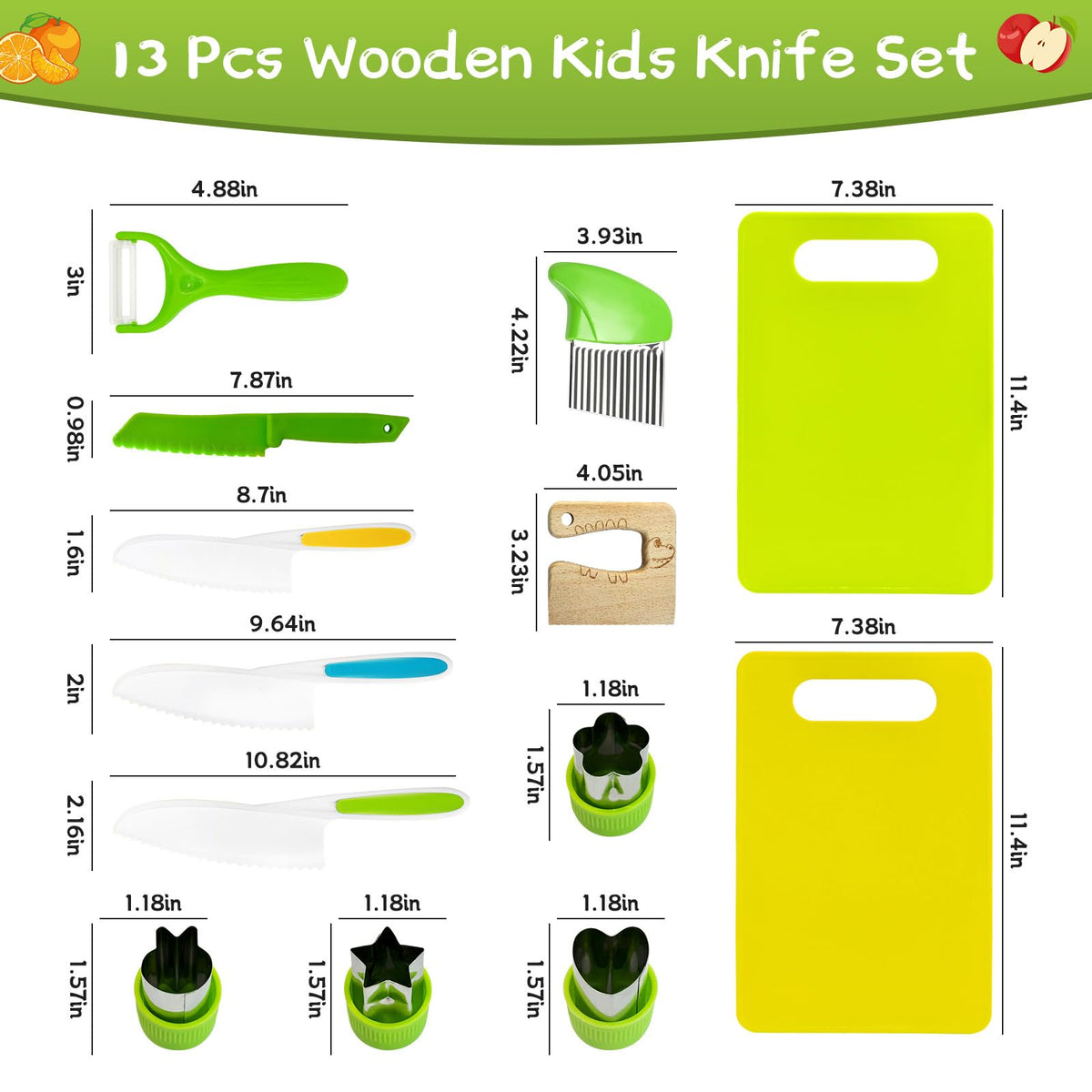 Toddlers kitchen utensils 13 pieces