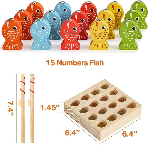 Wooden digital fishing game