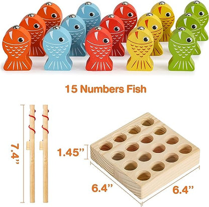 Wooden digital fishing game
