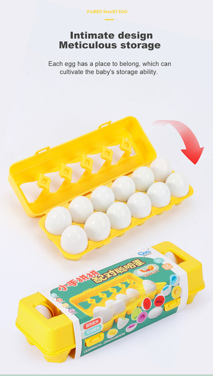 Smart egg shape and color matching set
