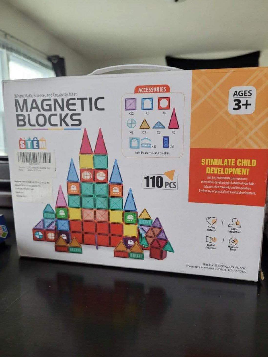 110 pieces magnetic tiles