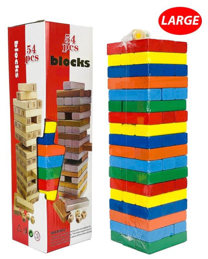 Wooden colorful 54 pieces Jenga