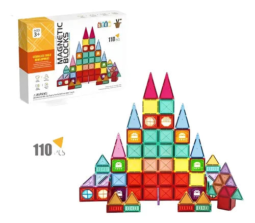 110 pieces magnetic tiles
