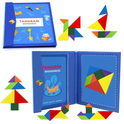 Wooden tangram puzzle book