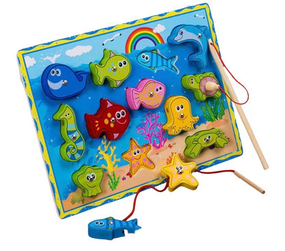 Magnetic fishing board and lacing