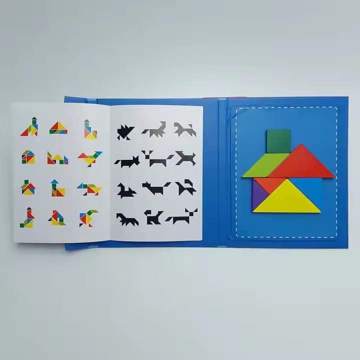Wooden tangram puzzle book