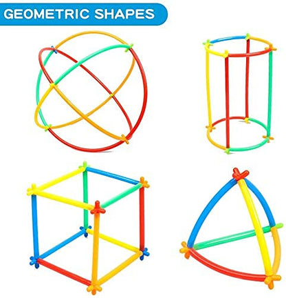 DIY Colorful Flexible Straw Pipe Building blocks