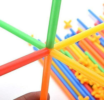 DIY Colorful Flexible Straw Pipe Building blocks