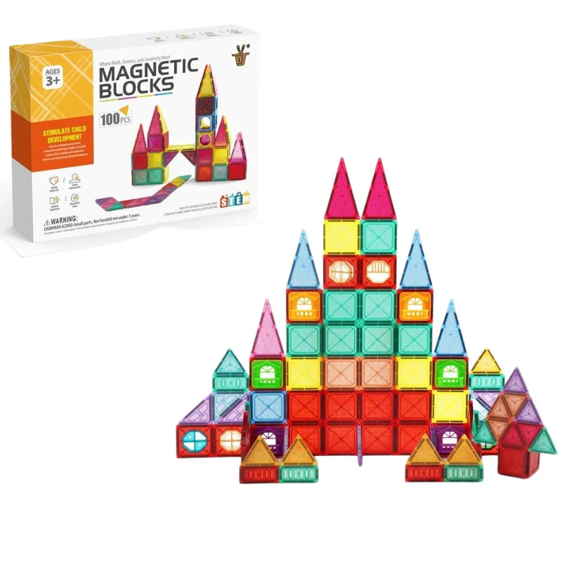 110 pieces magnetic tiles