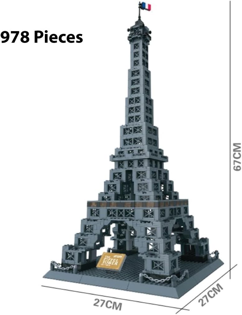 Eiffel Tower of Paris Building Blocks Model - 976 Pieces