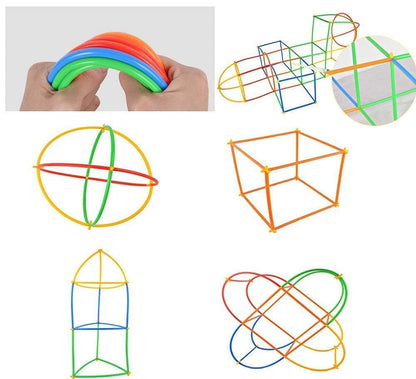 DIY Colorful Flexible Straw Pipe Building blocks