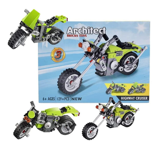 Architect Highway Cruiser Building Blocks 3 Models 129 Pieces