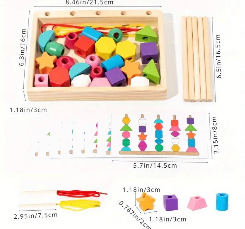 5 Column Sequencing Puzzle with Lacing (Wooden)