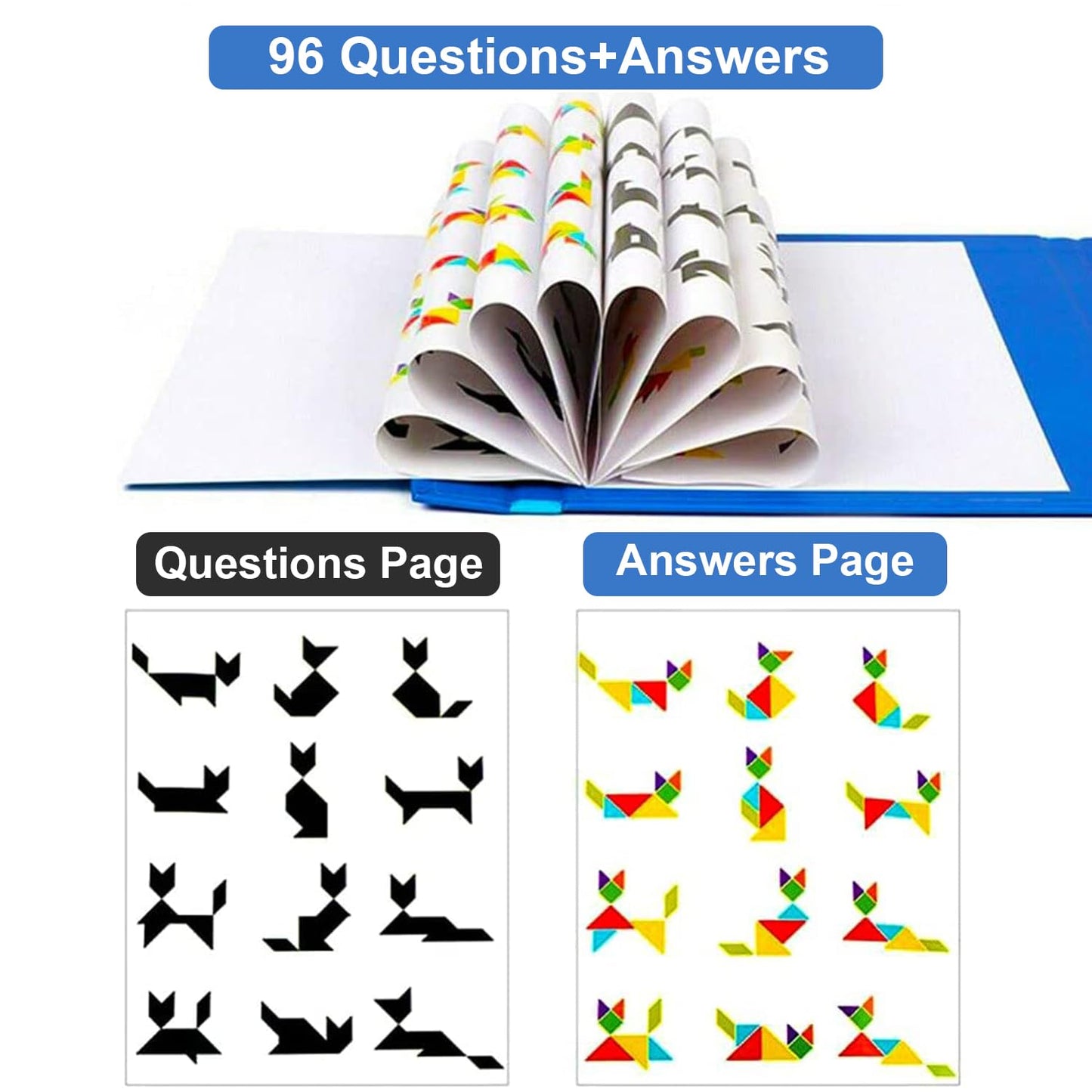 Wooden tangram puzzle book