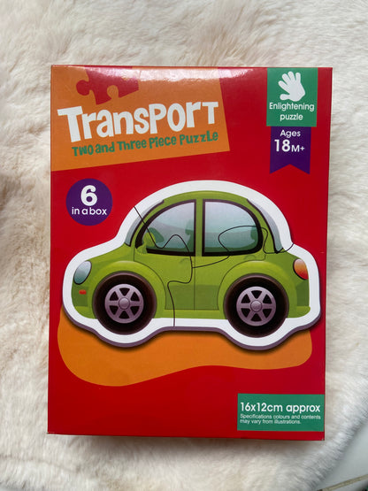 Two and Three Piece Jigsaw Puzzles for Toddlers – Transport