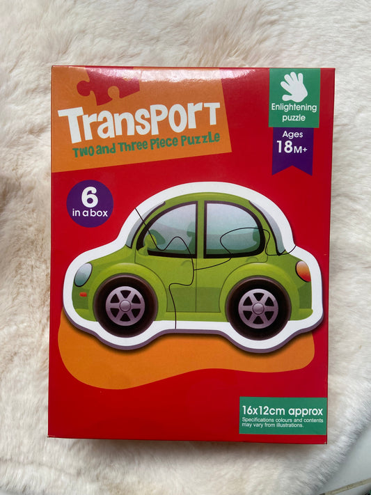 Two and Three Piece Jigsaw Puzzles for Toddlers – Transport