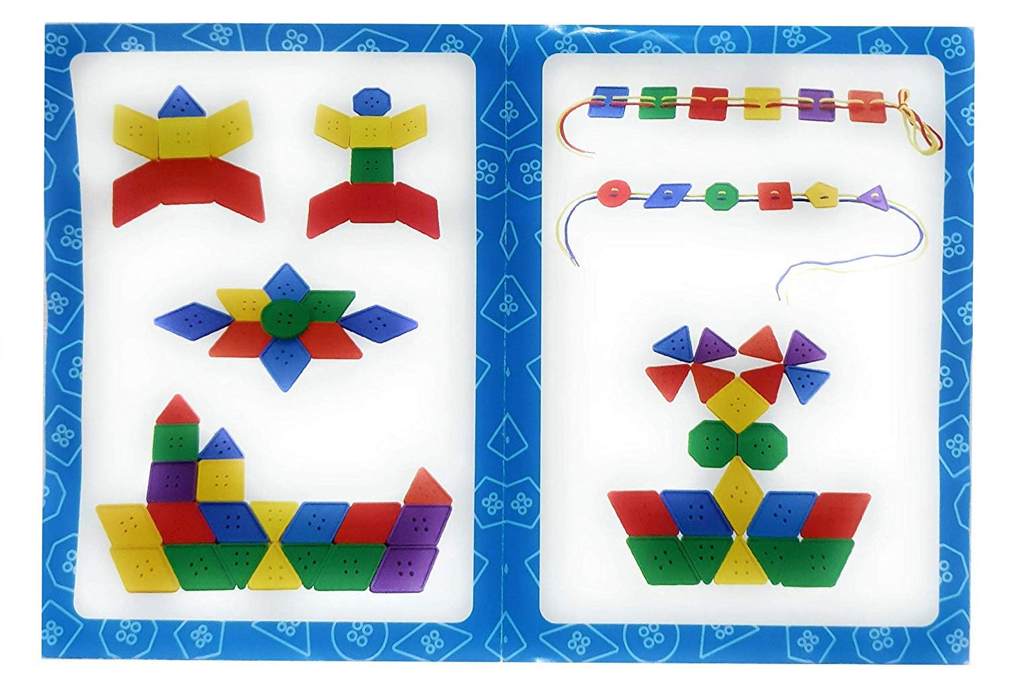 Colorful Geometrical Button Lacing Kit