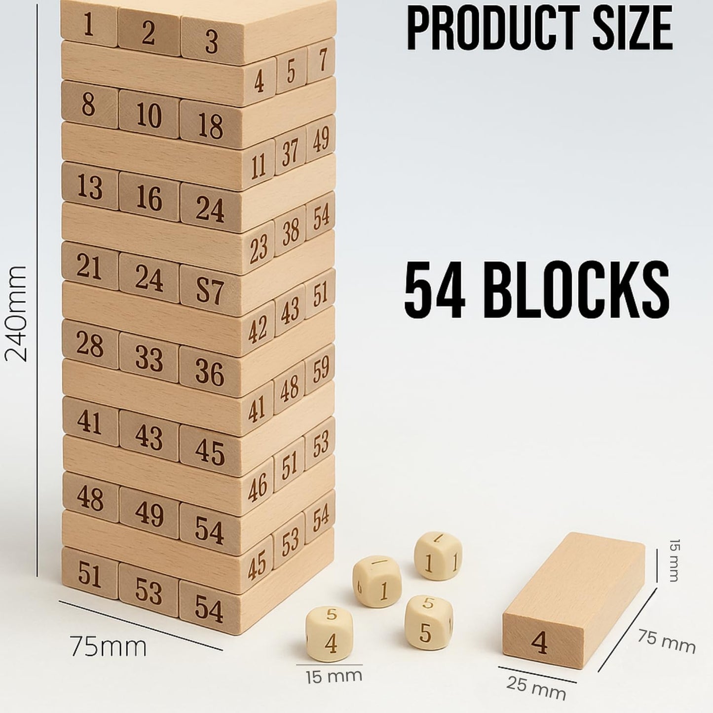 Wooden Jenga 54 pieces