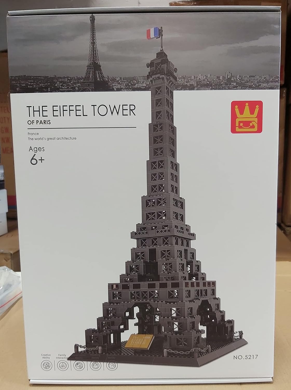 Eiffel Tower of Paris Building Blocks Model - 976 Pieces