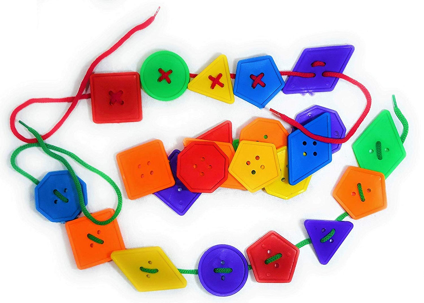 Colorful Geometrical Button Lacing Kit