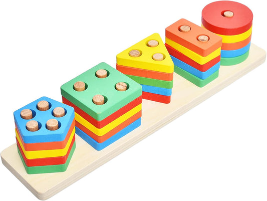 Five Column Geometric Shape Sorter