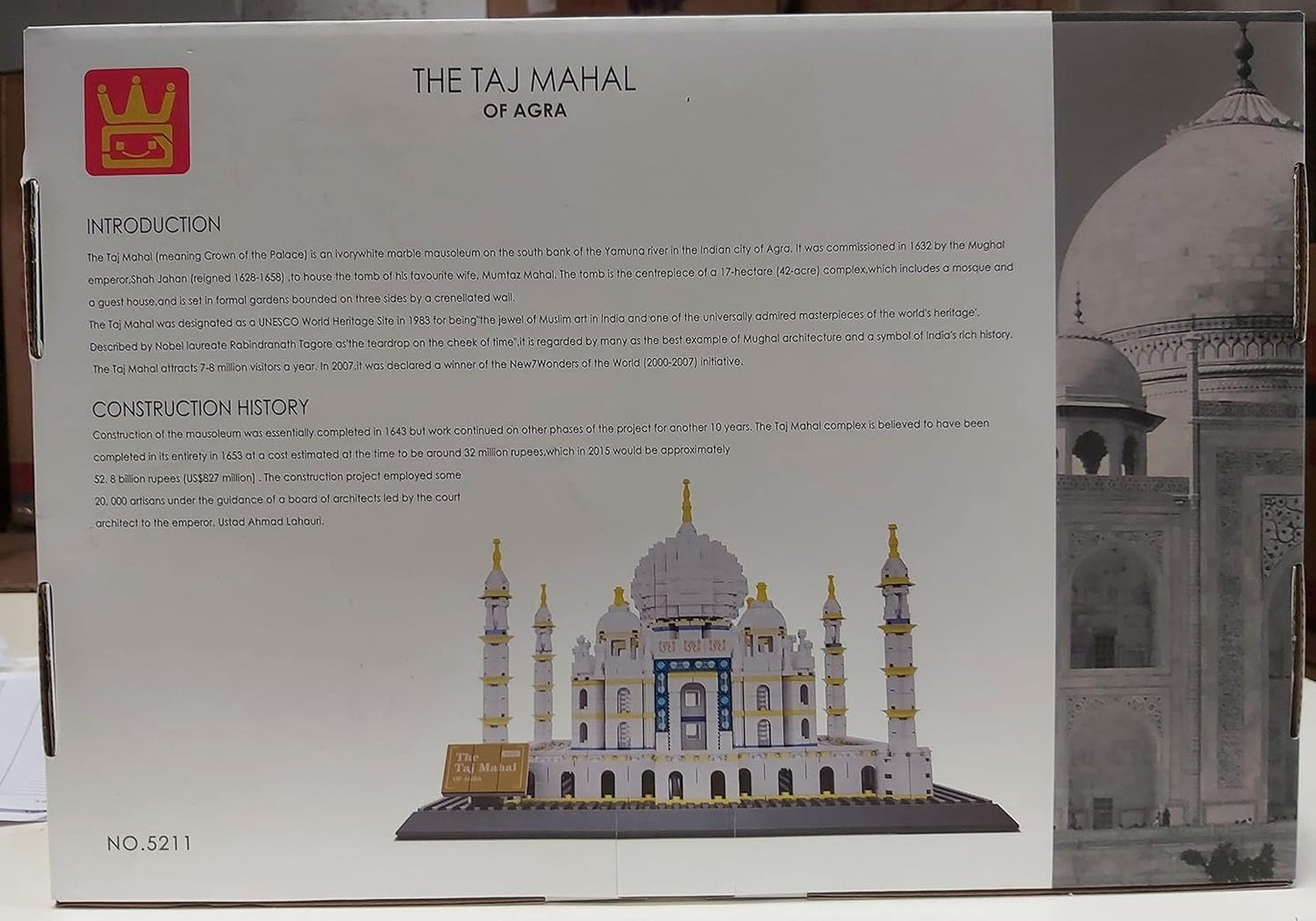 The Taj Mahal India Building Blocks Model - 1113 pieces