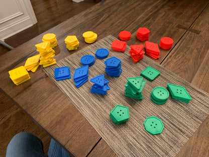 Colorful Geometrical Button Lacing Kit