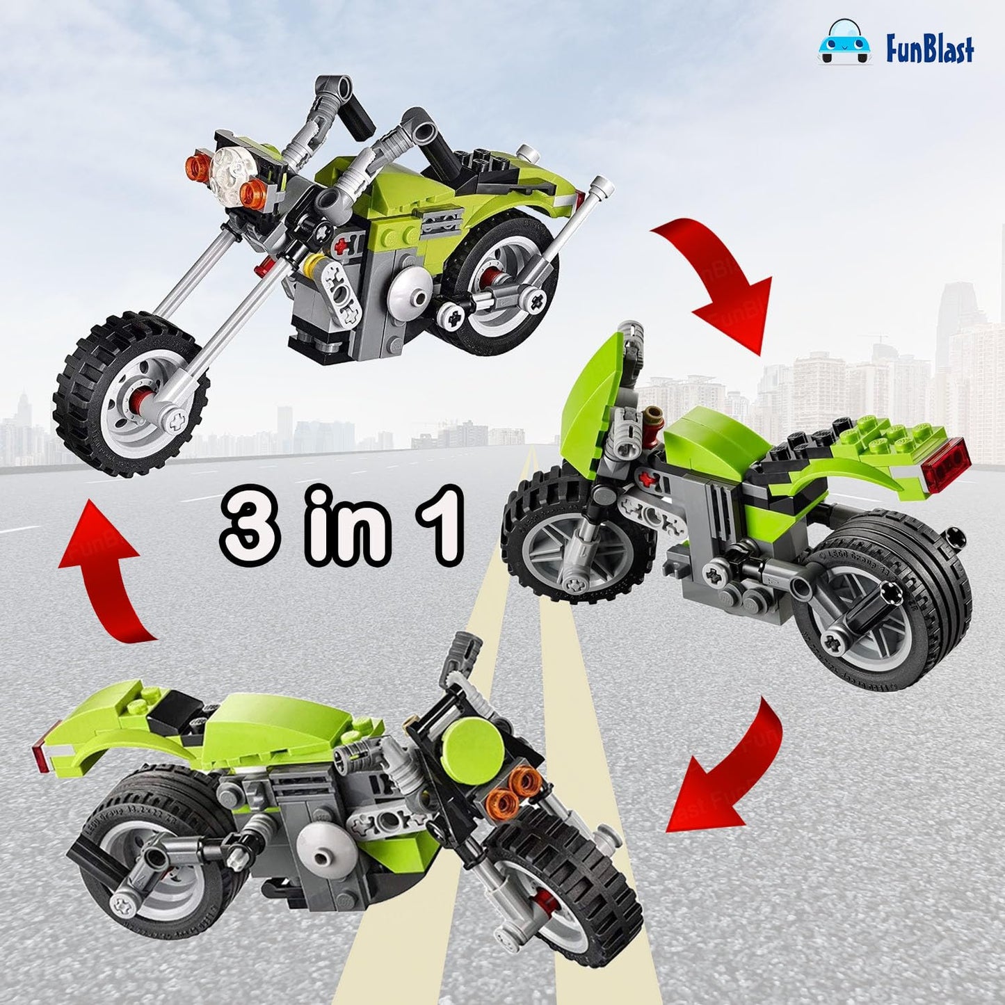 Architect Highway Cruiser Building Blocks 3 Models 129 Pieces