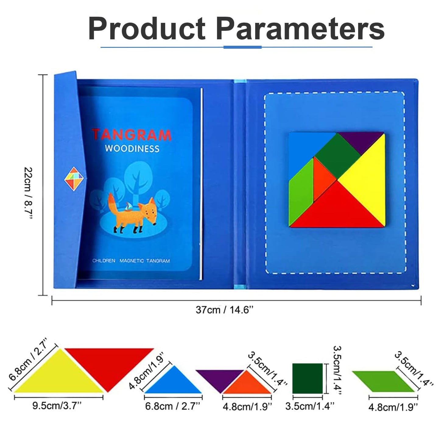 Wooden tangram puzzle book