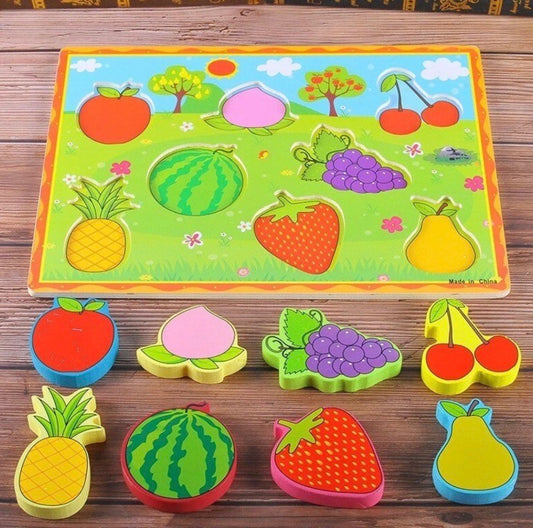 Wooden 3D chunky puzzle- Fruits