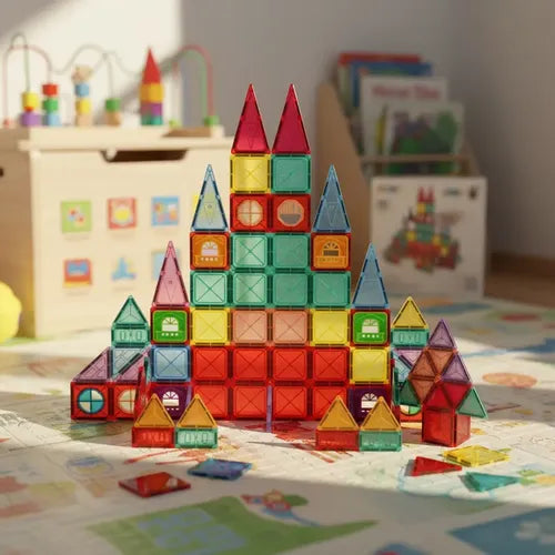 110 pieces magnetic tiles