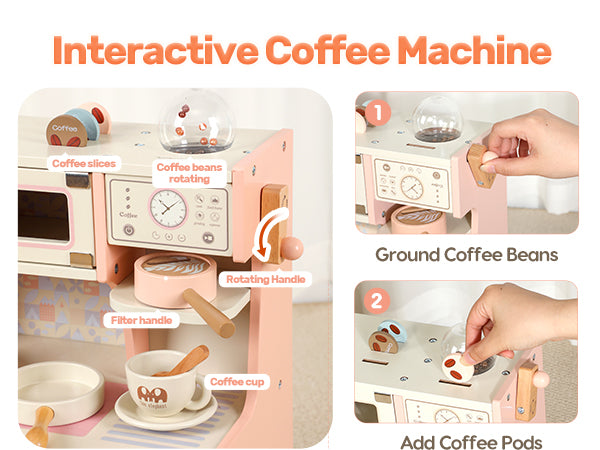 Pretend Kitchen Playset with Coffee Maker