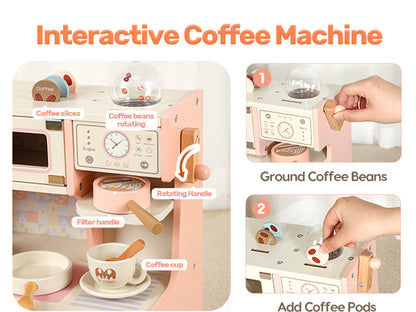 Pretend Kitchen Playset with Coffee Maker