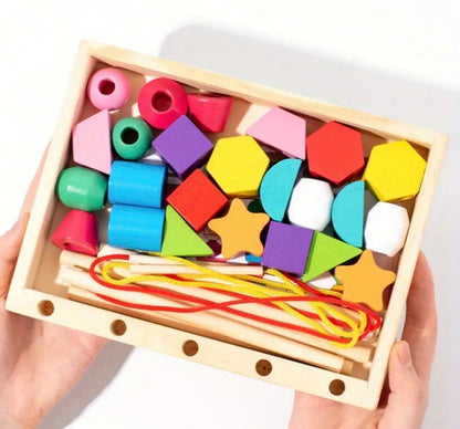 5 Column Sequencing Puzzle with Lacing (Wooden)