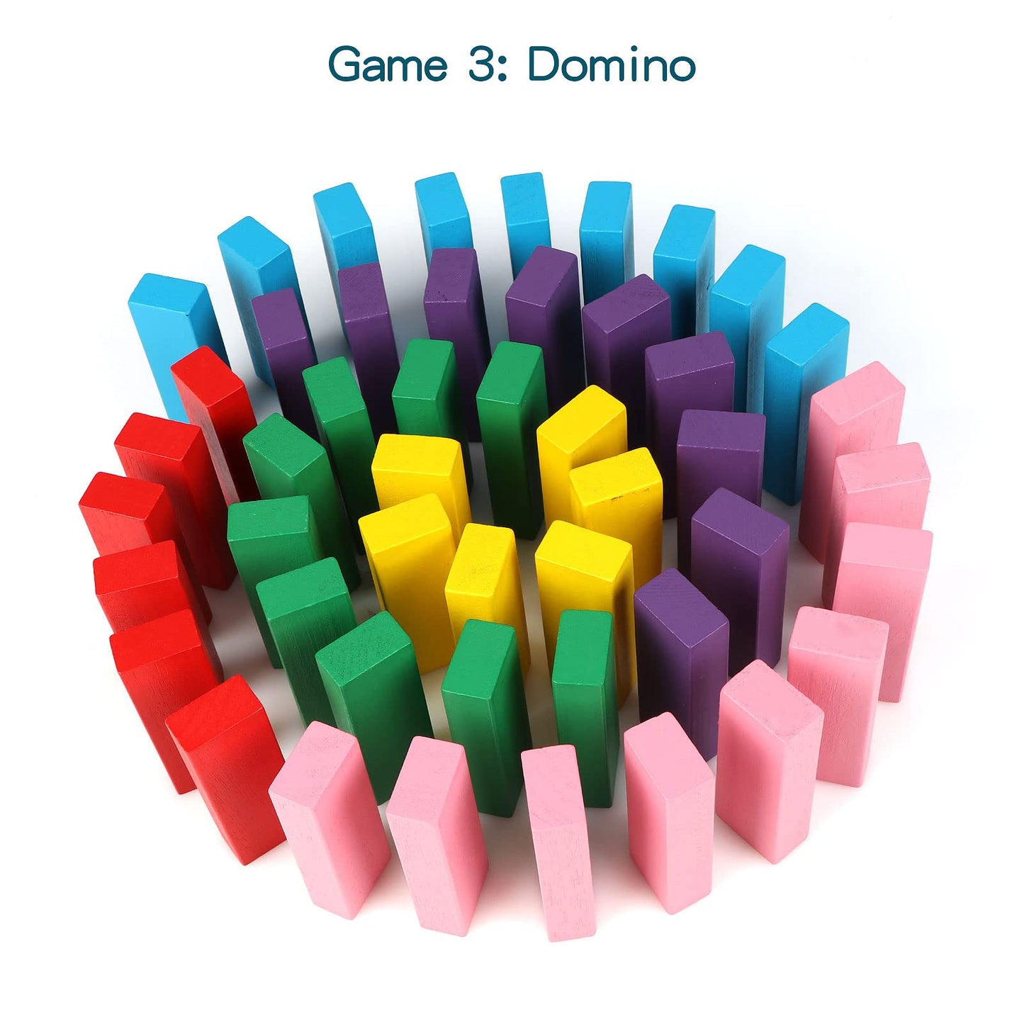 Wooden colorful 54 pieces Jenga
