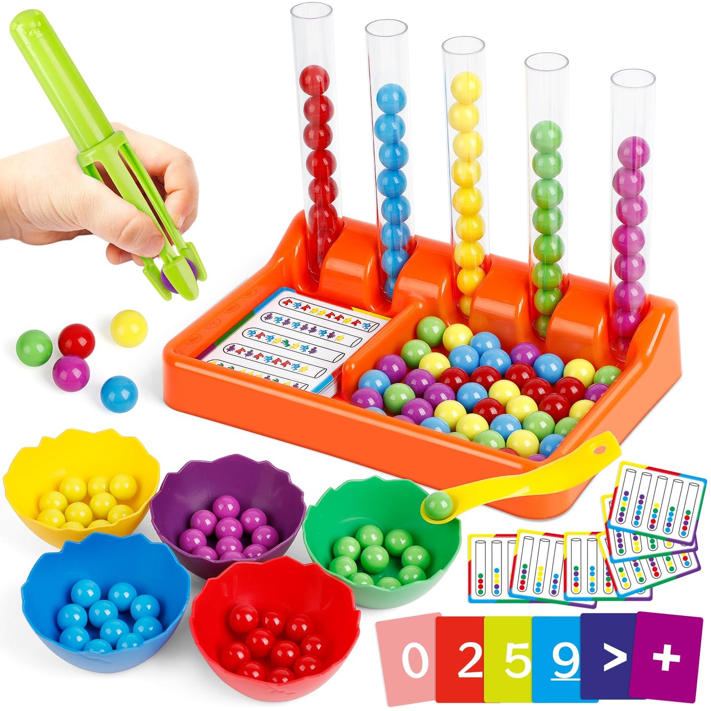 Test tube beads sorting toy