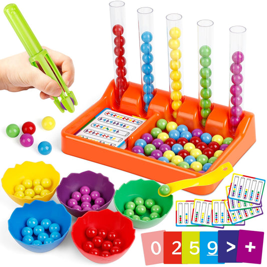 Test tube beads sorting toy