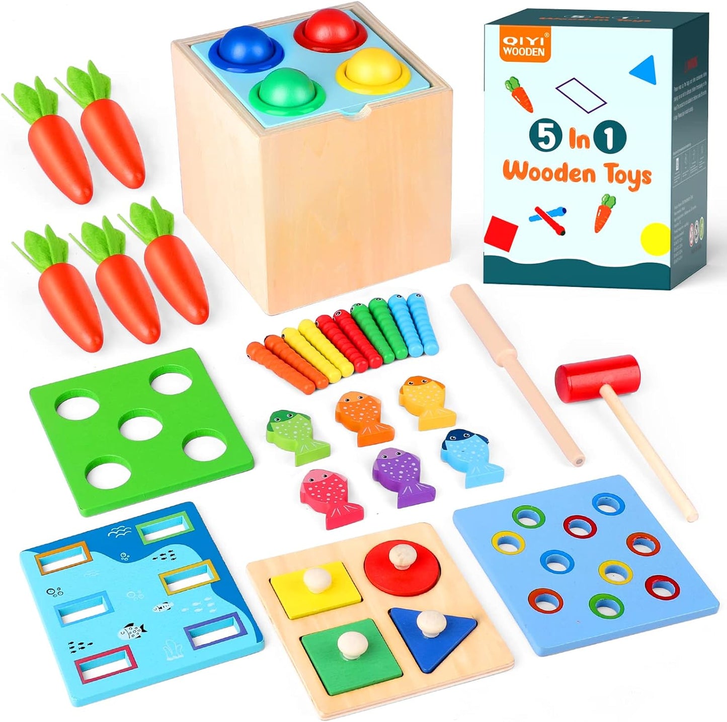 Montessori wooden box 5 in 1