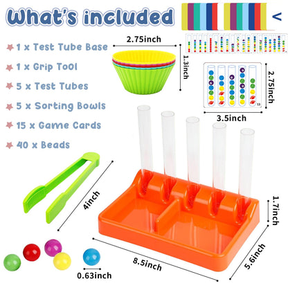 Test tube beads sorting toy
