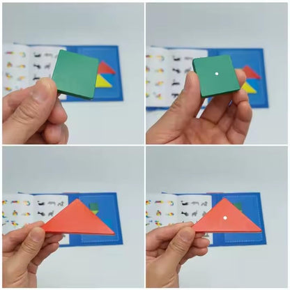 Wooden tangram puzzle book