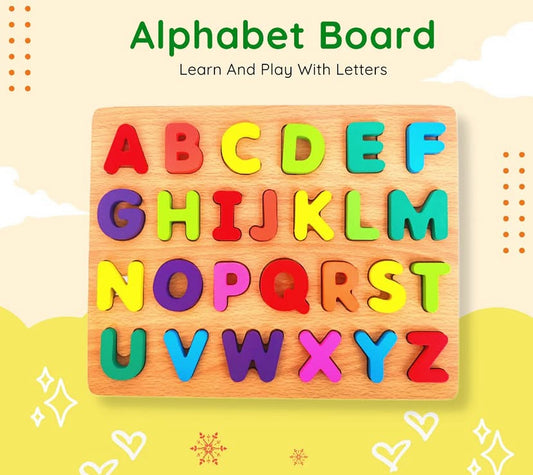 Uppercase ABC puzzle peg board