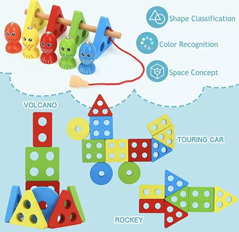 Four column shape set & fishing game