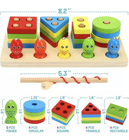 Four column shape set & fishing game