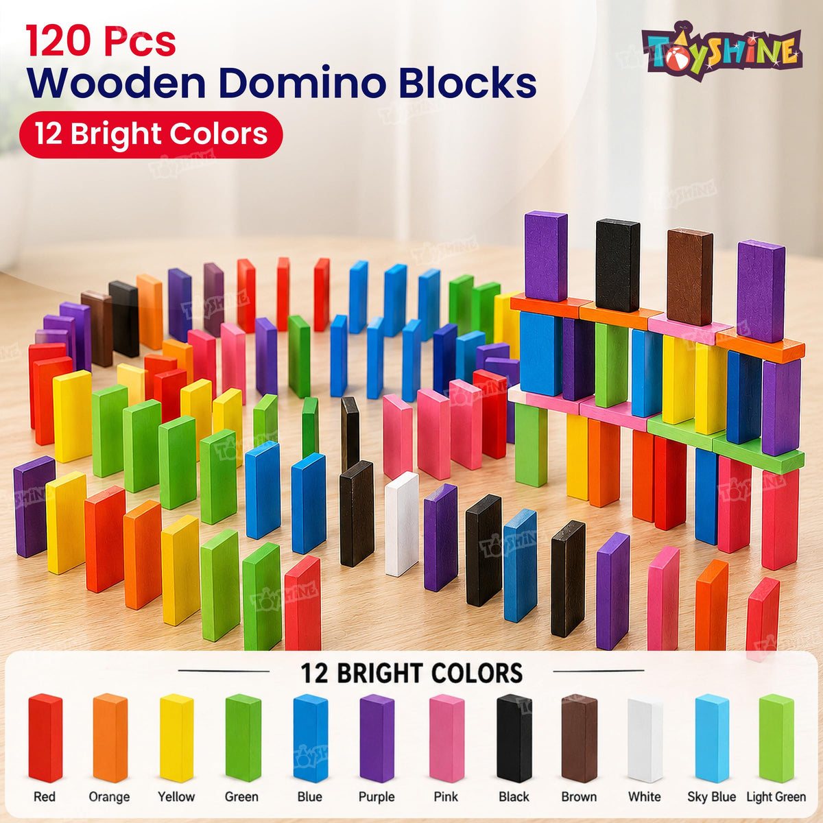 Dominos- 120 pieces wooden