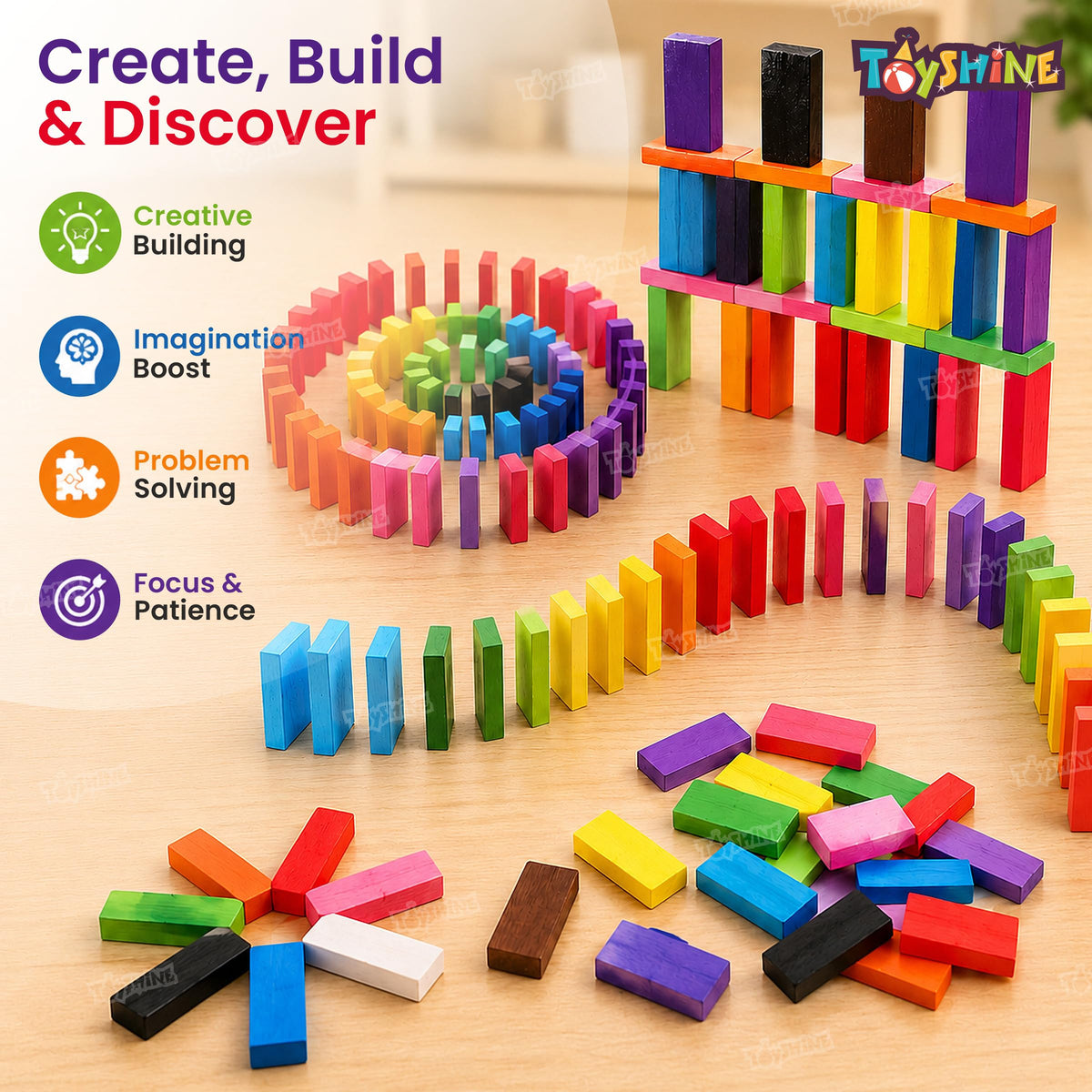 Dominos- 120 pieces wooden